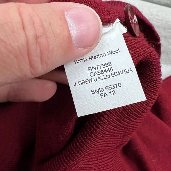 J.Crew Merino Wool Cardigan Sweater Burgundy Red Button Front Women’s M - Picture 4 of 9